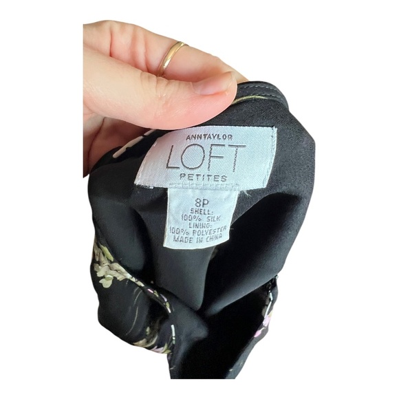 Floral, 100% Silk Midi Skirt 8P Loft - Picture 4 of 4